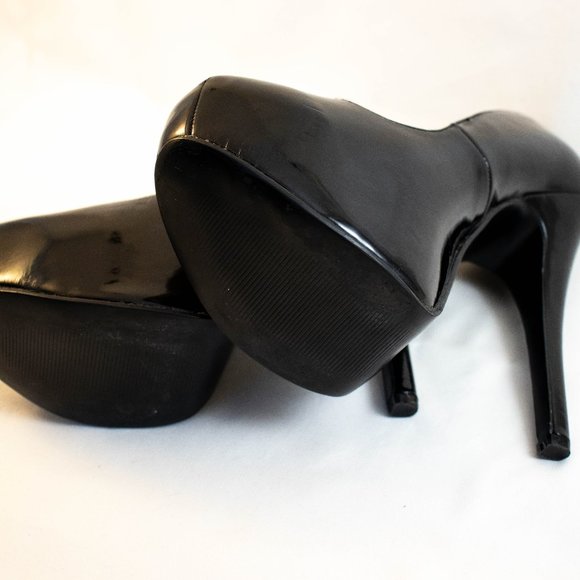 Black Pleaser Bordello Teeze Platform Shoes Size 8 Patent - Picture 6 of 7